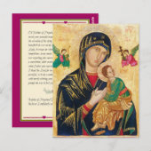 Postale Carte de prière d'aide perpétuelle (Devant / Derrière)