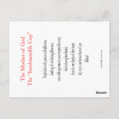 Postale Carte de prière de coupe inépuisable (Dos)