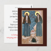 Postale Carte de prière de Holy Martyrs Elizabeth et Barba (Devant / Derrière)