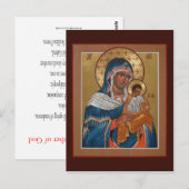 Postale Carte de prière de la Mère de Dieu Konevitsa (Devant / Derrière)