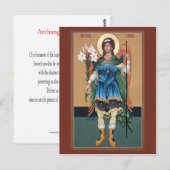 Postale Carte de prière de l'Archange Gabriel (Devant / Derrière)