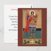 Postale Carte de prière de l'Archange Michel (Devant / Derrière)