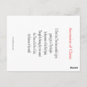 Postale Carte de prière de l'Ascension du Christ (Dos)