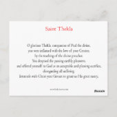 Postale Carte de prière de Ste Thekla (Dos)