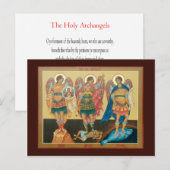 Postale Carte de prière des Archanges saints (Devant / Derrière)