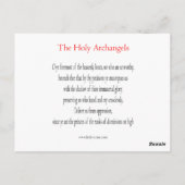 Postale Carte de prière des Archanges saints (Dos)