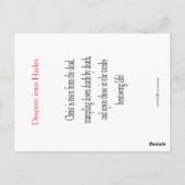 Postale Carte de prière Descente dans Hadès (Dos)