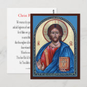 Postale Carte de prière du Christ Pantocrator (Devant / Derrière)