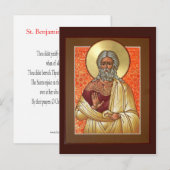 Postale Carte de prière du patriarche saint Benjamin (Devant / Derrière)