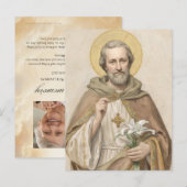 Postale Carte de prière funéraire Saint Joseph (Devant / Derrière)