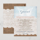 Postale Carte de prière Merci en espagnol, baptême garçon (Devant / Derrière)