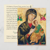 Postale Carte de prière Mère d'aide permanente (Devant / Derrière)