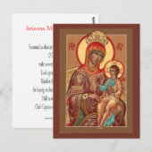 Postale Carte de prière Mère de Dieu de l'Arizona (Devant / Derrière)