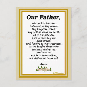 Postale Carte de prière Notre Père Matthieu 6:9-13