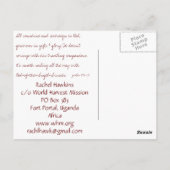 Postale Carte de prière Rachels (Dos)