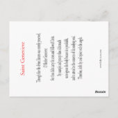 Postale Carte de prière Saint Genevieve (Dos)