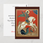 Postale Carte de prière Saint George (Devant / Derrière)