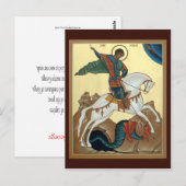 Postale Carte de prière Saint George (Devant / Derrière)