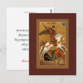 Postale Carte de prière Saint George (Devant / Derrière)