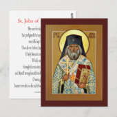 Postale Carte de prière Saint John de San Francisco (Devant / Derrière)