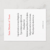 Postale Carte de prière Saint Martin de Tours (Dos)