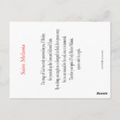 Postale Carte de prière Saint-Melania (Dos)