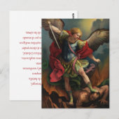 Postale Carte de prière Saint Michael l'Archange (Devant / Derrière)