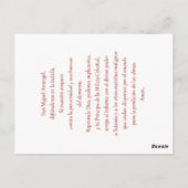 Postale Carte de prière Saint Michael l'Archange (Dos)