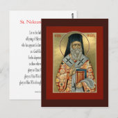 Postale Carte de prière Saint Nektarios (Devant / Derrière)