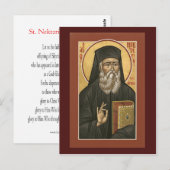 Postale Carte de prière Saint Nektarios (Devant / Derrière)