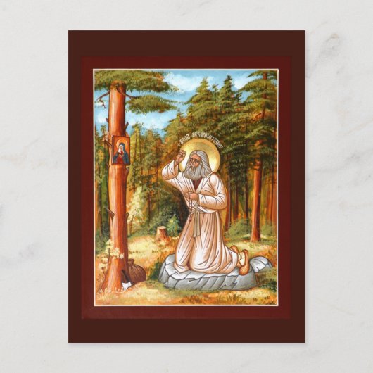 Postale Carte De Prière Saint Seraphim De Sarov (Devant)