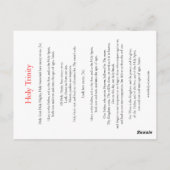 Postale Carte de prière Sainte Trinité (Dos)