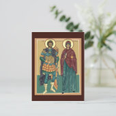 Postale Carte de prière Saints Anastasia et Chrysogonus (Debout devant)