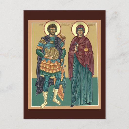Postale Carte de prière Saints Anastasia et Chrysogonus (Devant)