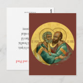 Postale Carte de prière Saints Pierre et Paul (Devant / Derrière)