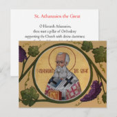 Postale Carte de prière St. Athanasios (Devant / Derrière)