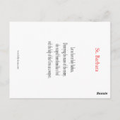 Postale Carte de prière St. Barbara (Dos)