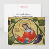 Postale Carte de prière St. Barbara (Devant / Derrière)