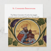 Postale Carte de prière St. Constantin Brancoveanu (Devant / Derrière)