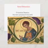 Postale Carte de prière St. Demetrios (Devant / Derrière)