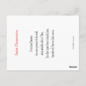 Postale Carte de prière St. Demetrios (Dos)