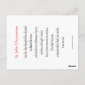 Postale Carte de prière St. John Chrysostom (Dos)