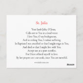 Postale Carte de prière St. Julia (Dos)