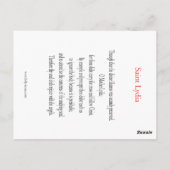 Postale Carte de prière St. Lydia (Dos)