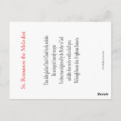 Postale Carte de prière St. Romanos (Dos)