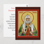 Postale Carte de prière St. Tikhon (Devant / Derrière)
