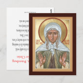 Postale Carte de prière St. Xenia de Saint-Pétersbourg (Devant / Derrière)