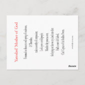 Postale Carte de prière Yaroslavl Mère de Dieu (Dos)