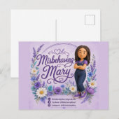 Postale Carte de profil Marie mal élevée (Devant / Derrière)