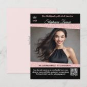Postale Carte de Promo Autographe de Concours de Beauté | (Devant / Derrière)